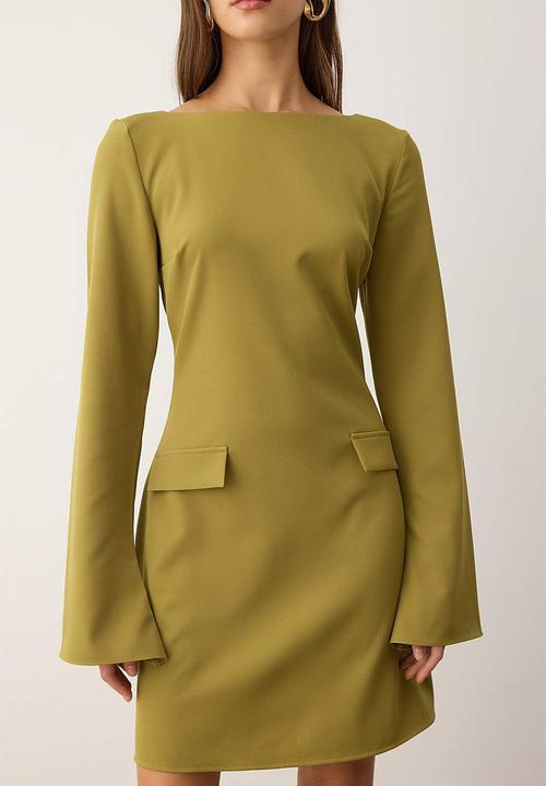 Trendyol - Mini Woven Dress - Oil Green
