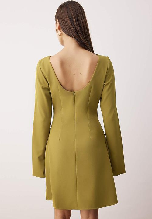 Trendyol - Mini Woven Dress - Oil Green