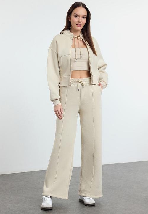 Trendyol - 3-Piece Tracksuit Set - Beige