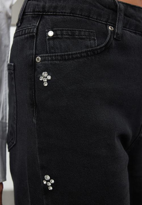 Trendyol - High Waist Mom Jeans - Black Stone