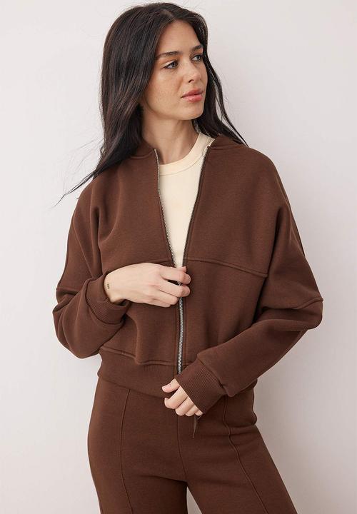 Trendyol - Knitted Tracksuit Set - Dark Brown