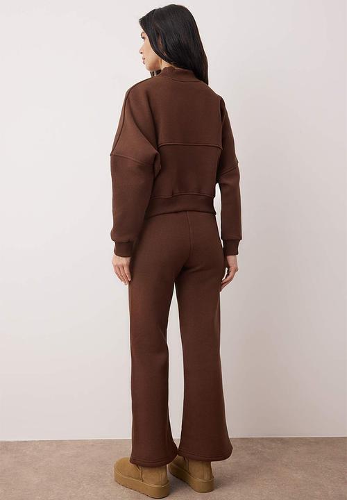 Trendyol - Knitted Tracksuit Set - Dark Brown