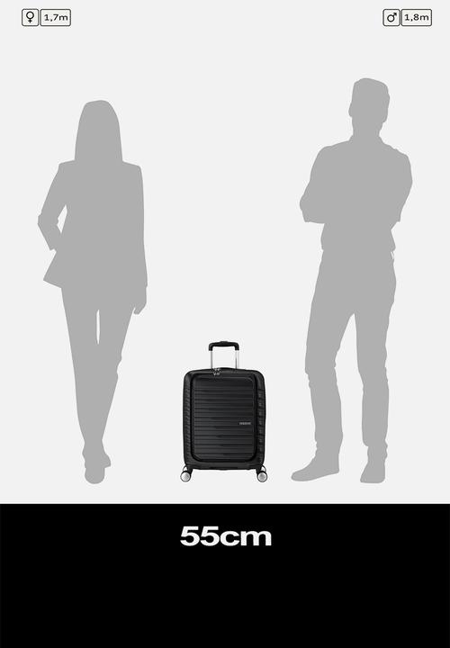 American Tourister - AT FLASHLINE SPINNER 55CM FRONTLOADER SHAD.BLACK