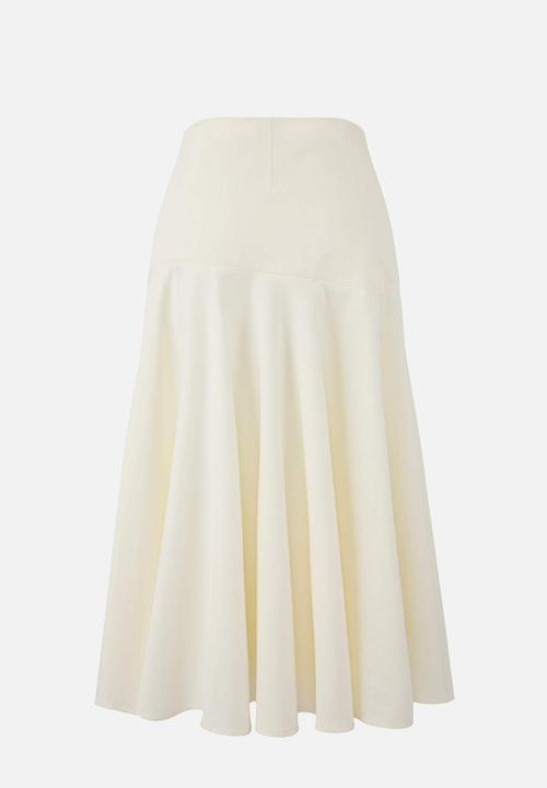 Trendyol - Button Detailed Midi Flared Skirt - Stone