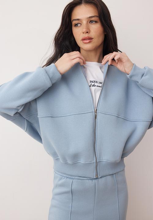 Trendyol - Wide Leg Knitted Tracksuit Set - Blue