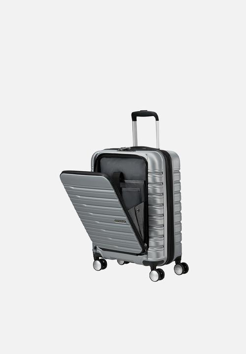 American Tourister - AT FLASHLINE SPINNER 55CM FRONTLOADER SKY SILVER
