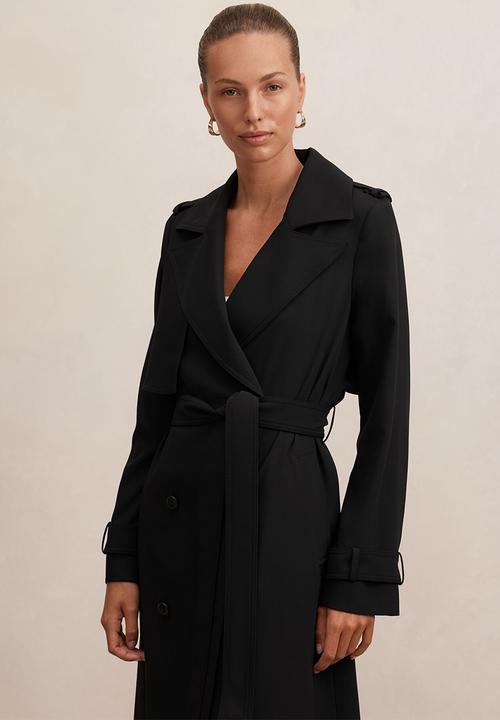 Forever New - Cameron soft trench coat in black