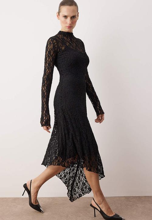 Trendyol - Plain Maxi Knitted Dress - Black