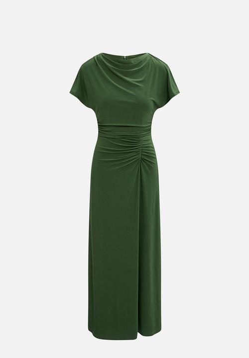 Forever New - Tahnee grown on sleeve maxi dress in stone green