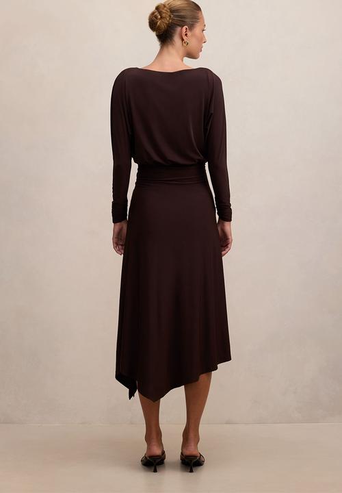 Forever New - Ida draped jersey midi dress in freckle