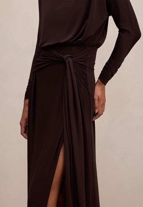 Forever New - Ida draped jersey midi dress in freckle