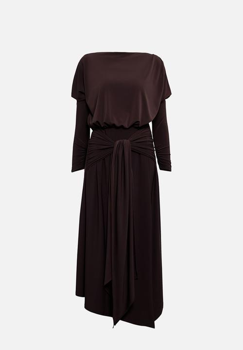 Forever New - Ida draped jersey midi dress in freckle