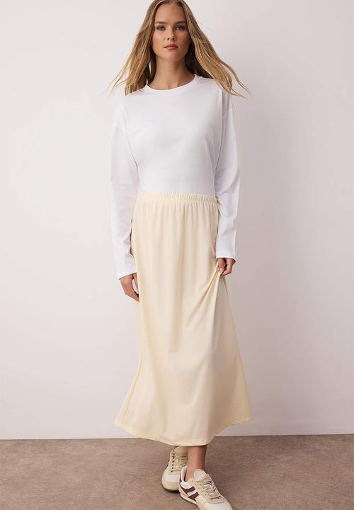 Trendyol - Knitted Lined Skin Skirt - White