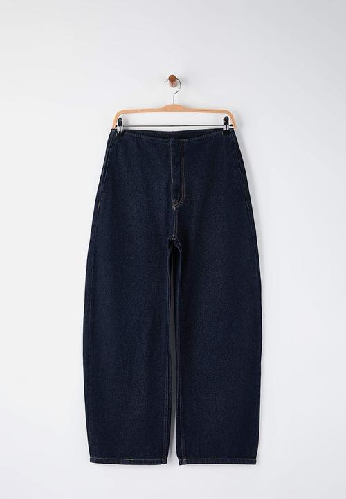 Trendyol - High Waist Baggy Jeans - Dark Blue