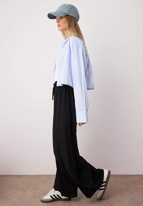 Trendyol - Wide Leg Woven Trousers - Black