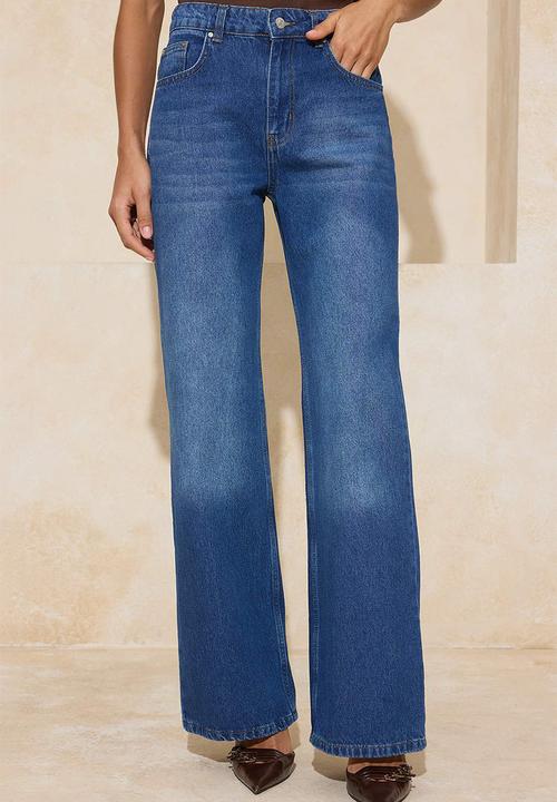 Trendyol - Wide Leg Jeans - Dark Blue