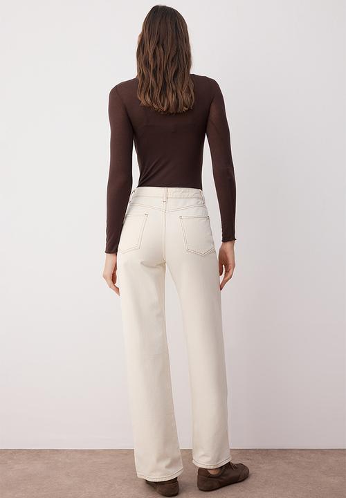 Trendyol - Wide Leg Jeans - Ecru