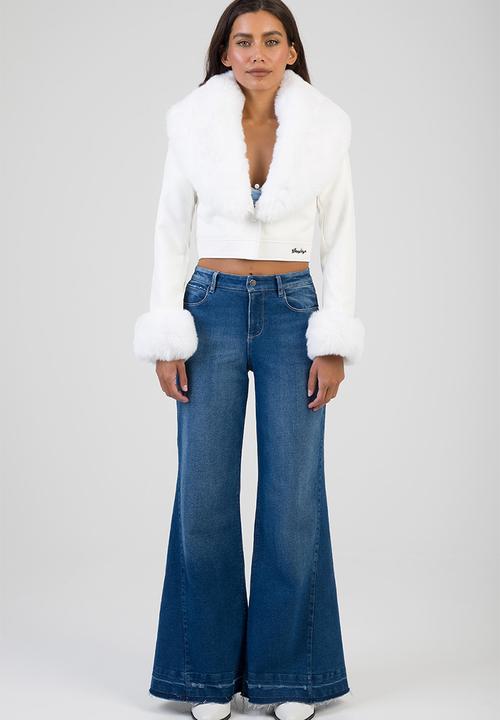 SISSY BOY - Vikki Faux Fur Jacket  - White