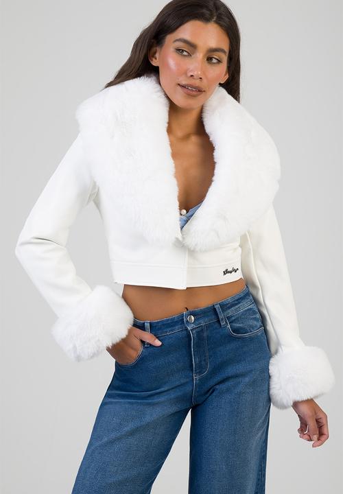 SISSY BOY - Vikki Faux Fur Jacket  - White