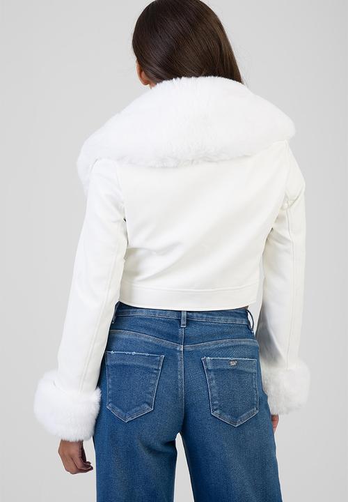SISSY BOY - Vikki Faux Fur Jacket  - White