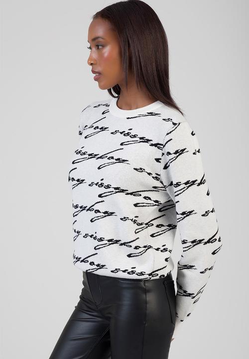 SISSY BOY - See Me Knit Sweater - Off White/Black