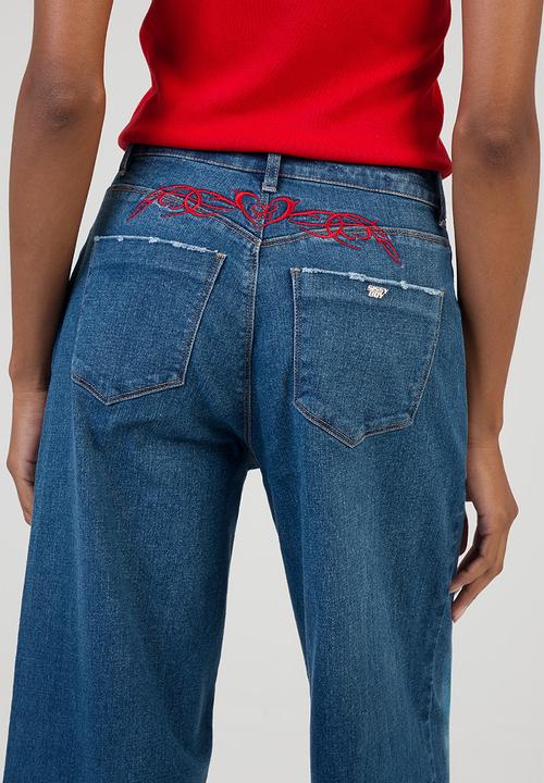SISSY BOY - Sloane Wide Leg Jeans - Dark Vintage