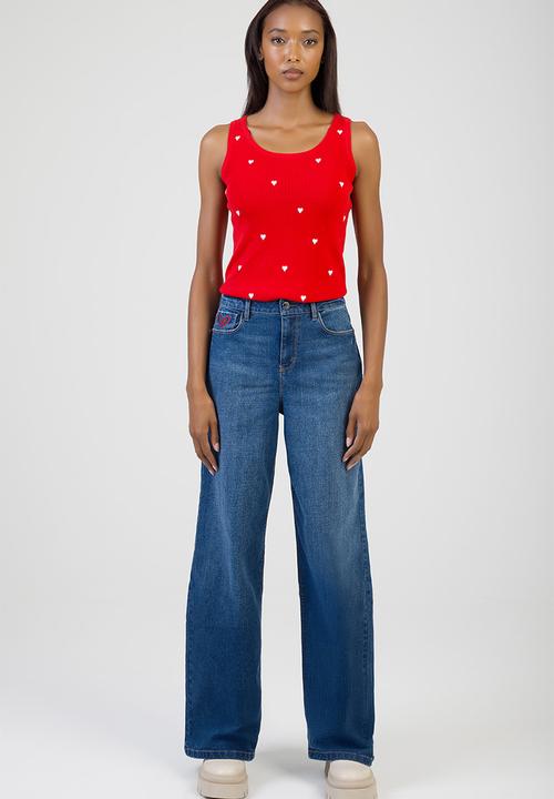 SISSY BOY - Sloane Wide Leg Jeans - Dark Vintage