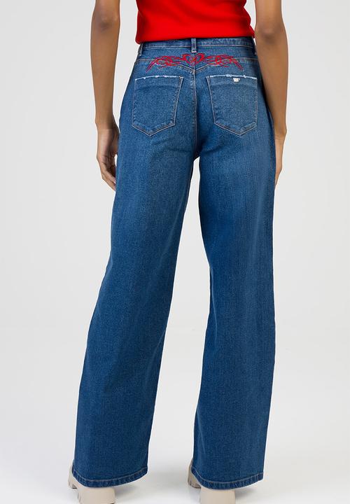 SISSY BOY - Sloane Wide Leg Jeans - Dark Vintage
