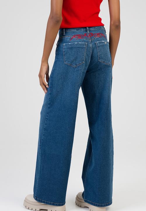 SISSY BOY - Sloane Wide Leg Jeans - Dark Vintage