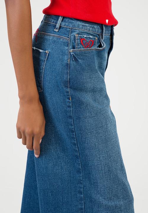 SISSY BOY - Sloane Wide Leg Jeans - Dark Vintage