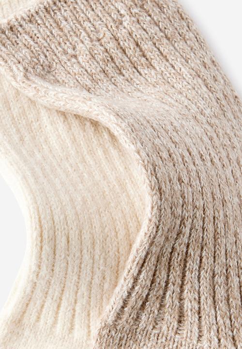 Rubi - Cosy crew sock 2pk - pearl/chai dust marle