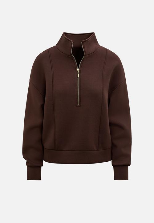 Forever New - Heidi seam detail lounge jumper in chocolate
