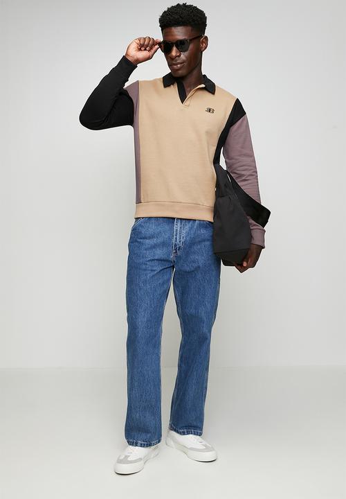 Ben Sherman - Panelled Colour Block B Polo Sweater - Cornstalk