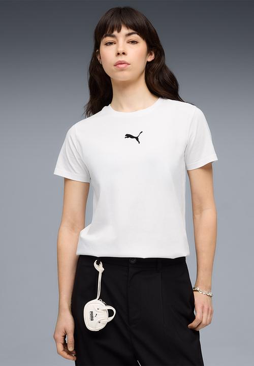 PUMA - Ess Elevated Comfort Logo Tee W Whi - Puma White