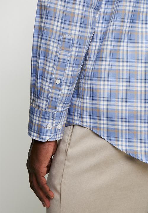 POLO - Yang Small Check Long Sleeve Shirt - Blue