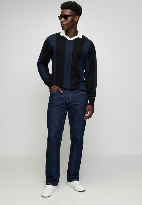 POLO - Moroka Sport Long Sleeve Polo Knit Top - Dark Navy