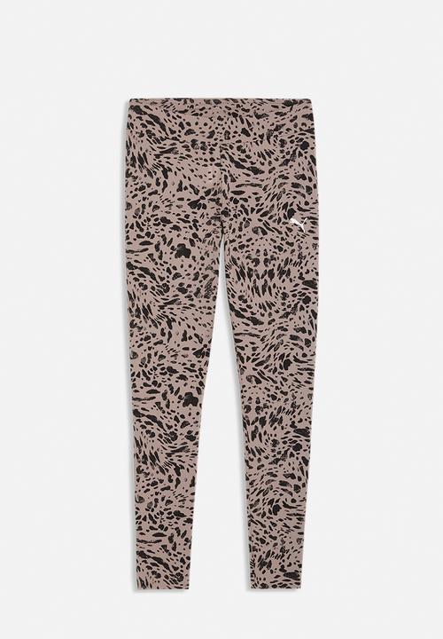 PUMA - Ess Graphic Animal Mid-Rise Aop Leggings - Sandstone