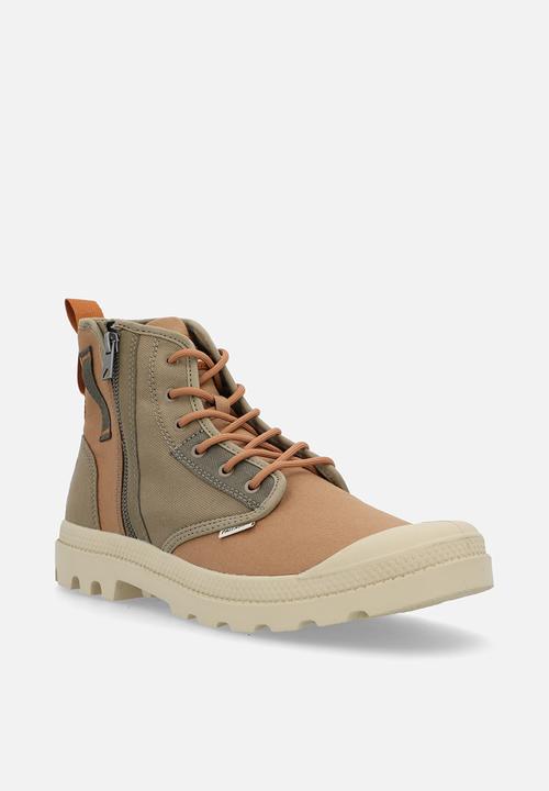 Palladium - Pampa Detroit Zip Su - Dusky Green/ Dear Brown