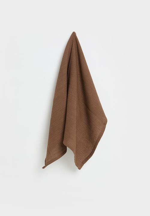 Excellent Houseware - Stripe kitchen towel set of 3 - Choc