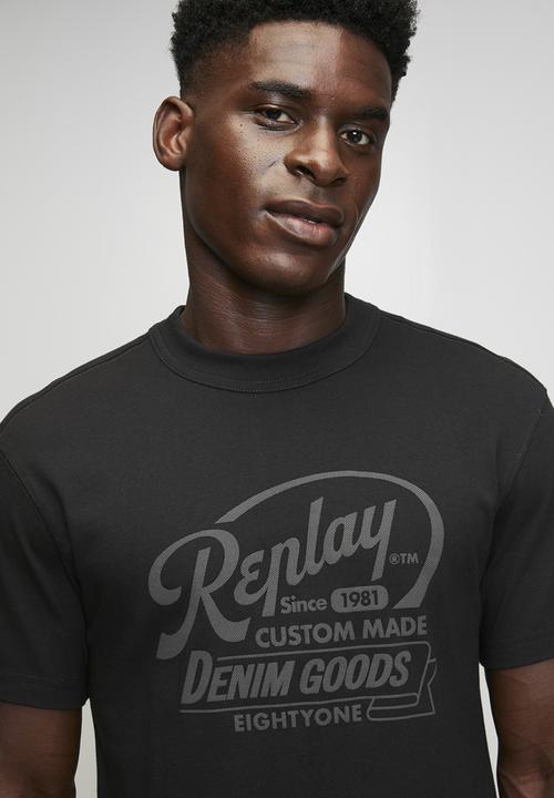 Replay - open end dry hand jersey - black 