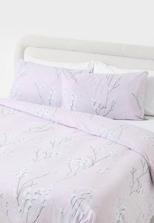Horrockses - Blossom cotton blend duvet set - soft pink