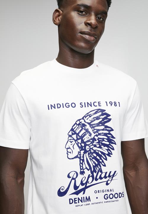 Replay - PIECE DYED HEAVY COTTON JERSEY - white 