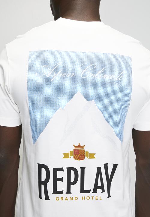 Replay - PIECE DYED HEAVY COTTON JERSEY - Nutral White