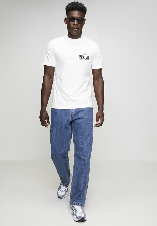 Replay - PIECE DYED HEAVY COTTON JERSEY - Nutral White