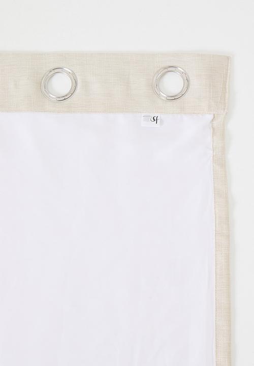 Sixth Floor - Lux Slub Lined Curtain Eyelet - Ivory