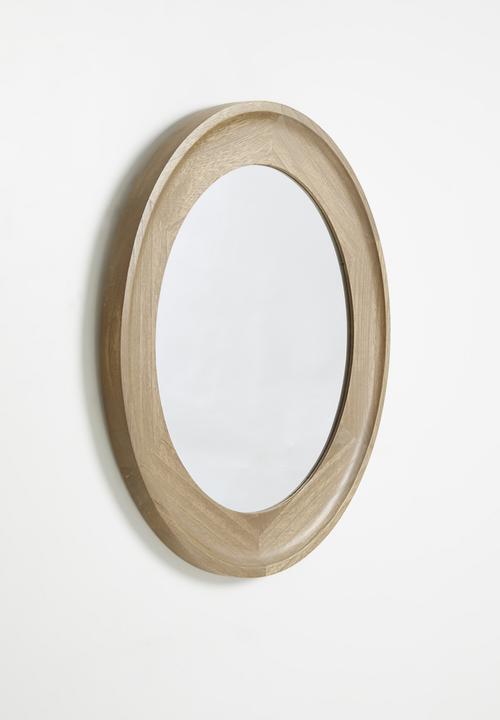 Sixth Floor - Zora round wooded mirror - Natural