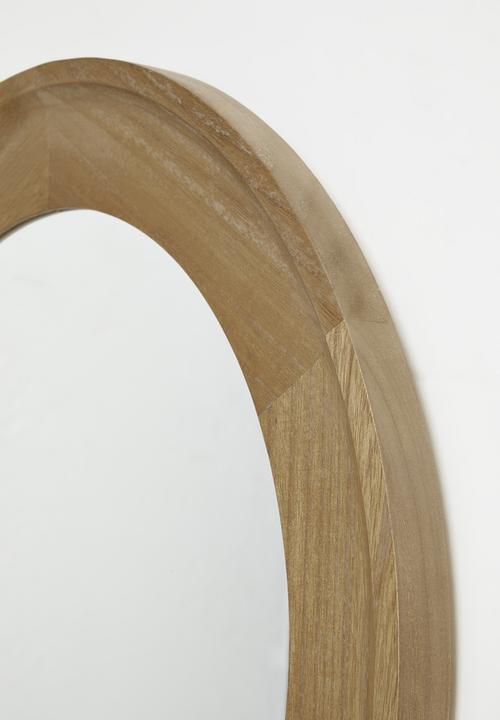 Sixth Floor - Zora round wooded mirror - Natural
