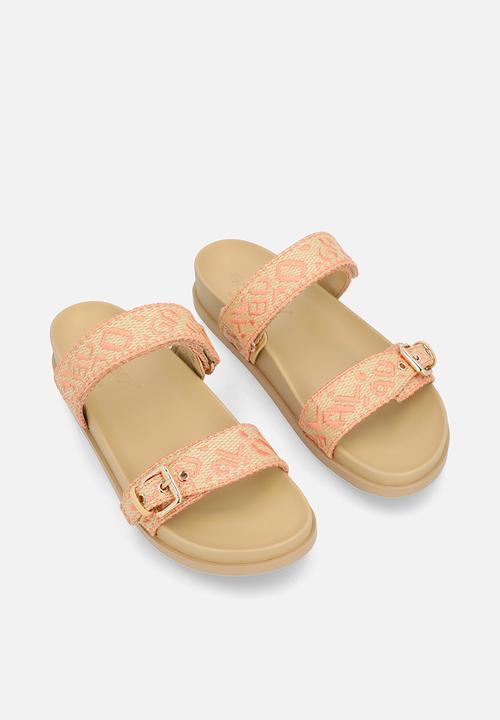GALXBOY - CULTURE MULE SANDALS -TAUPE/ORANGE