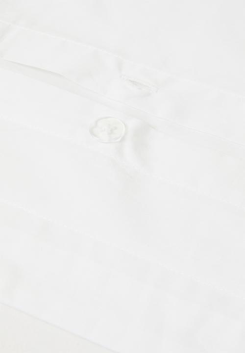 Sixth Floor - Cotton Percale Pleated Oxford Duvet Cover Set White