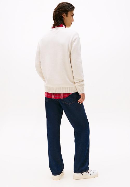 Tommy Hilfiger - Tjm Reg Melange Flag Sweater - Ancient White Htr